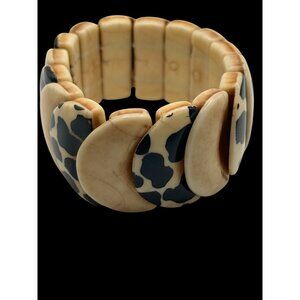 Cow Print Stretch Bracelet Unisex Faux Bone & Resin Jewelry  Women’s Girls Kids